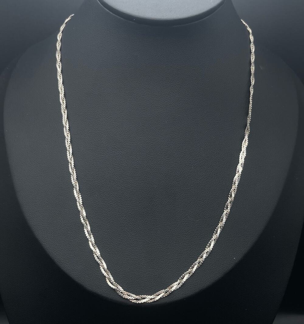 Sterling Silver 17" Braided Serpentine Chain 3.5mm Necklace 925 Italy Italian